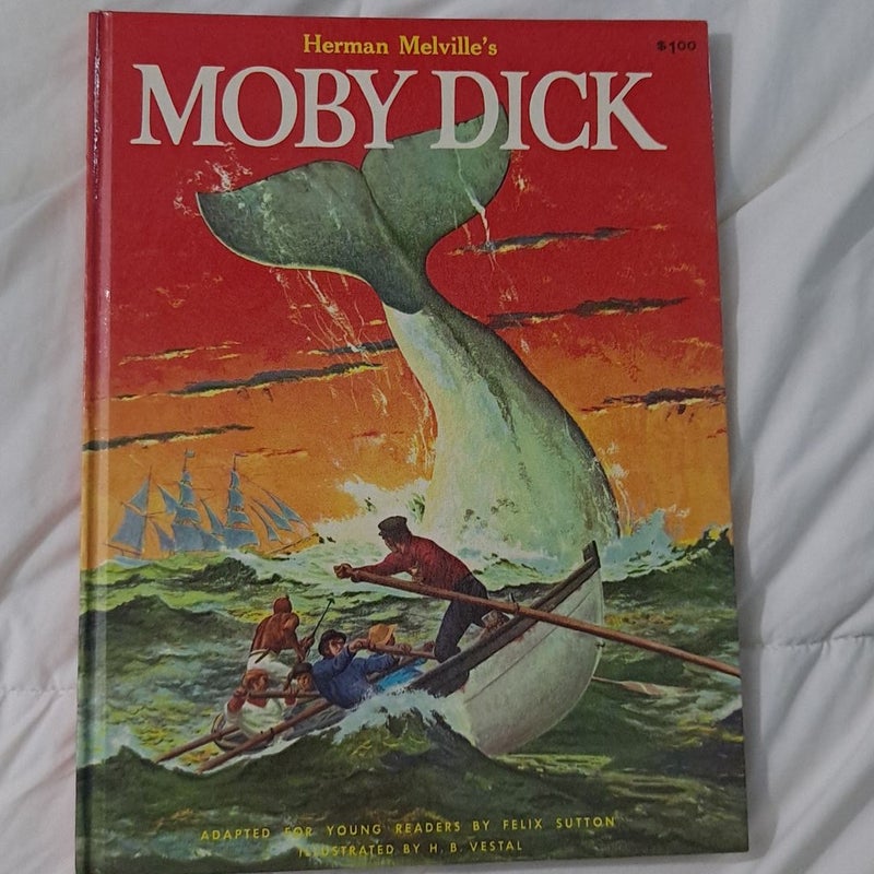 Moby Dick Herman Melville young readers hardcover vintage 1956 Good Condition 