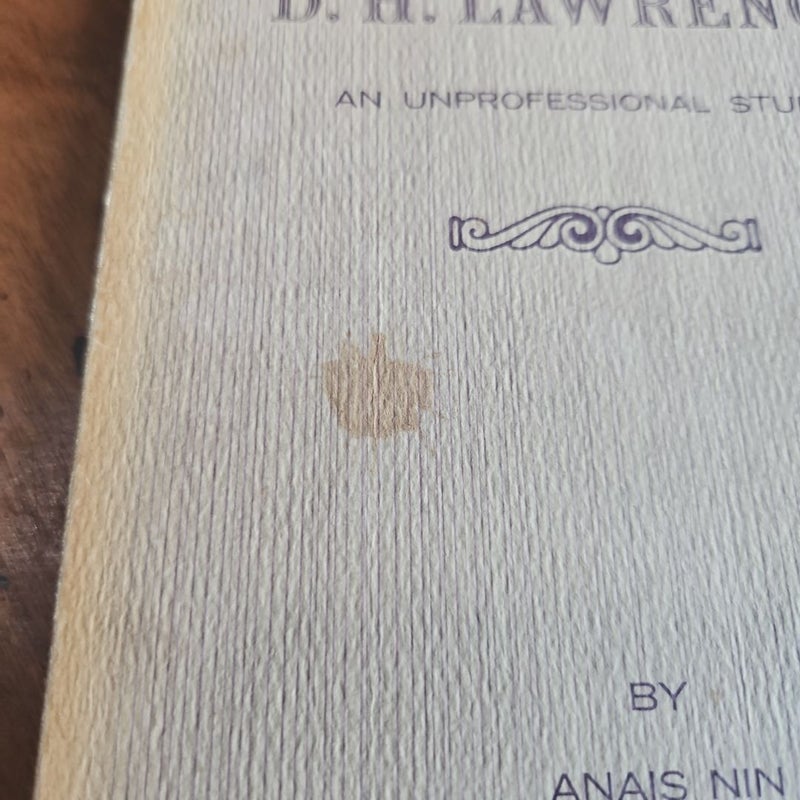 D.H. Lawrence An Unprofessional Study