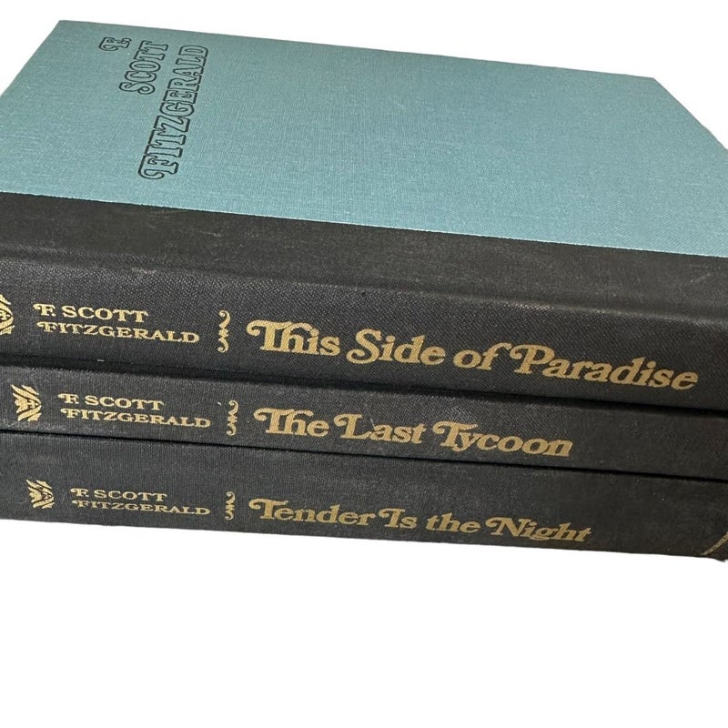 Vtg  Lot Of 3 F Scott Fitzgerald Hardcover Blue Books Scribners 1948 1962 1969
