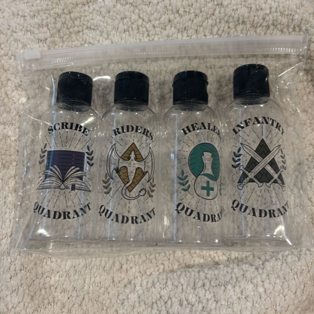 Fairyloot Fourth Wing Travel Bottles