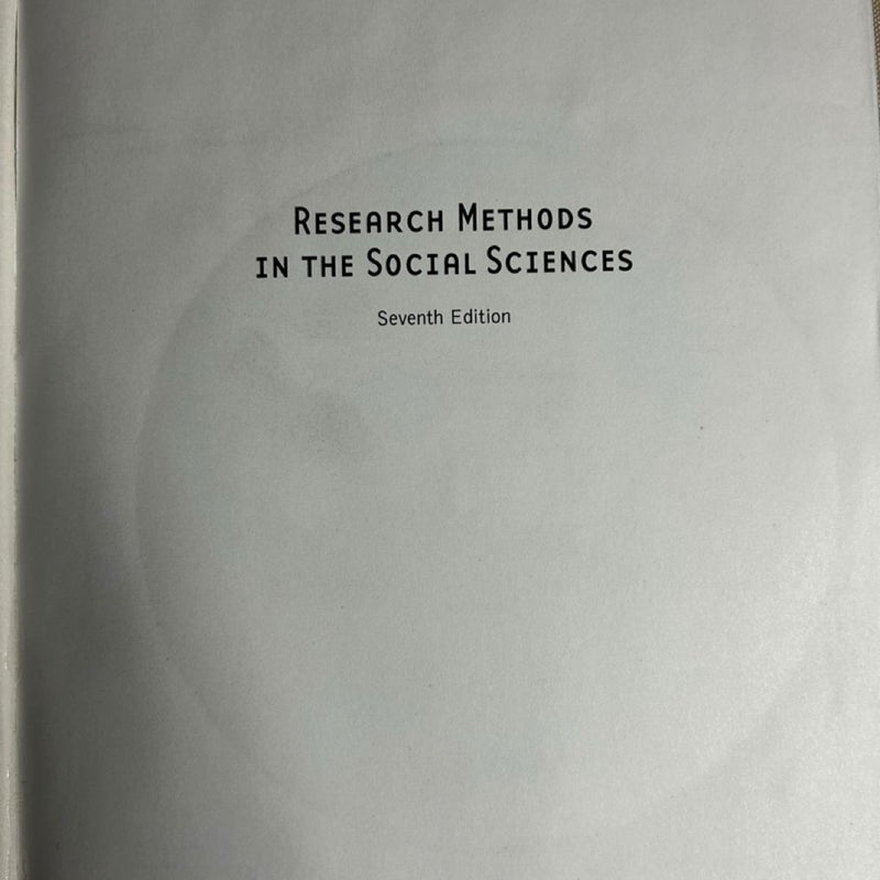 Research Methods in the Social Sciences