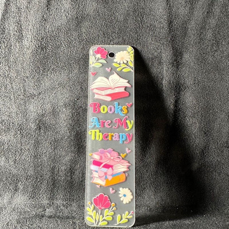 Books are My therapy small clear acrylic bookmark