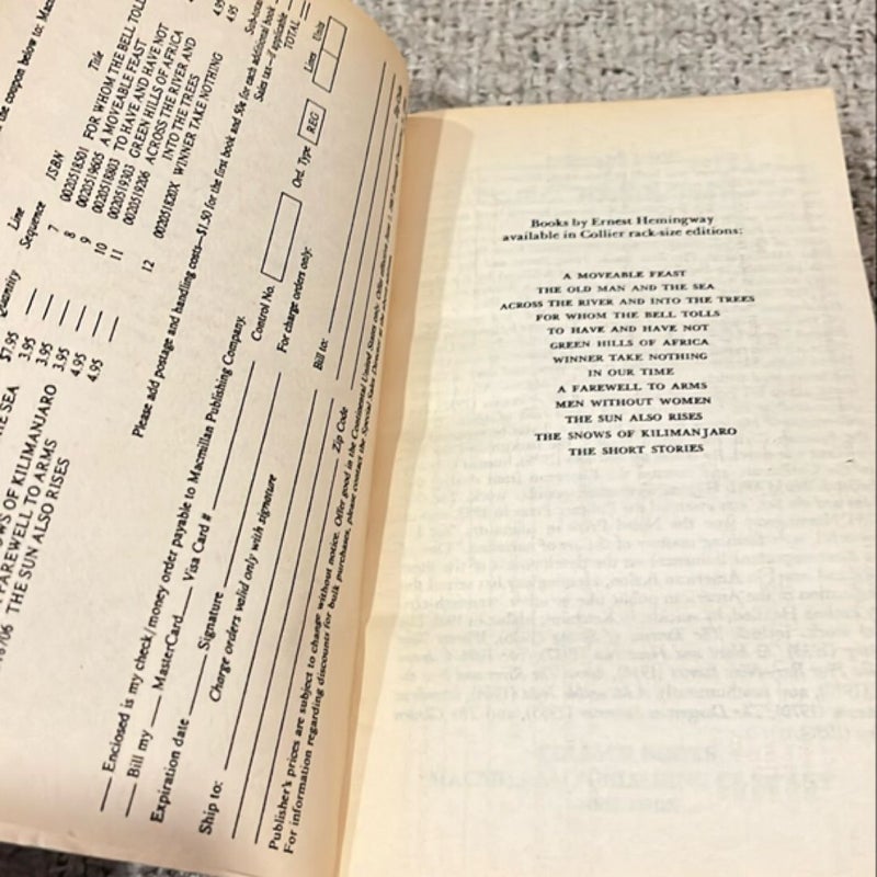 The Sun Also Rises *1986 First Scribner Classic/Collier edition