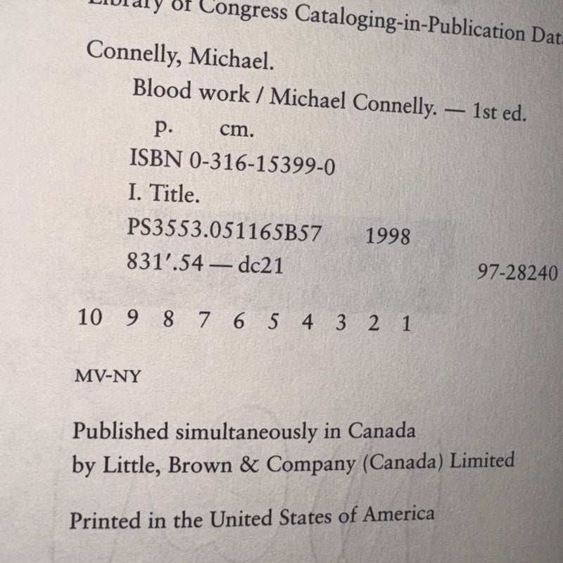 Blood Work SIGNED 