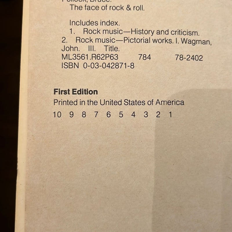 The Face of Rock and Roll (First Printing)