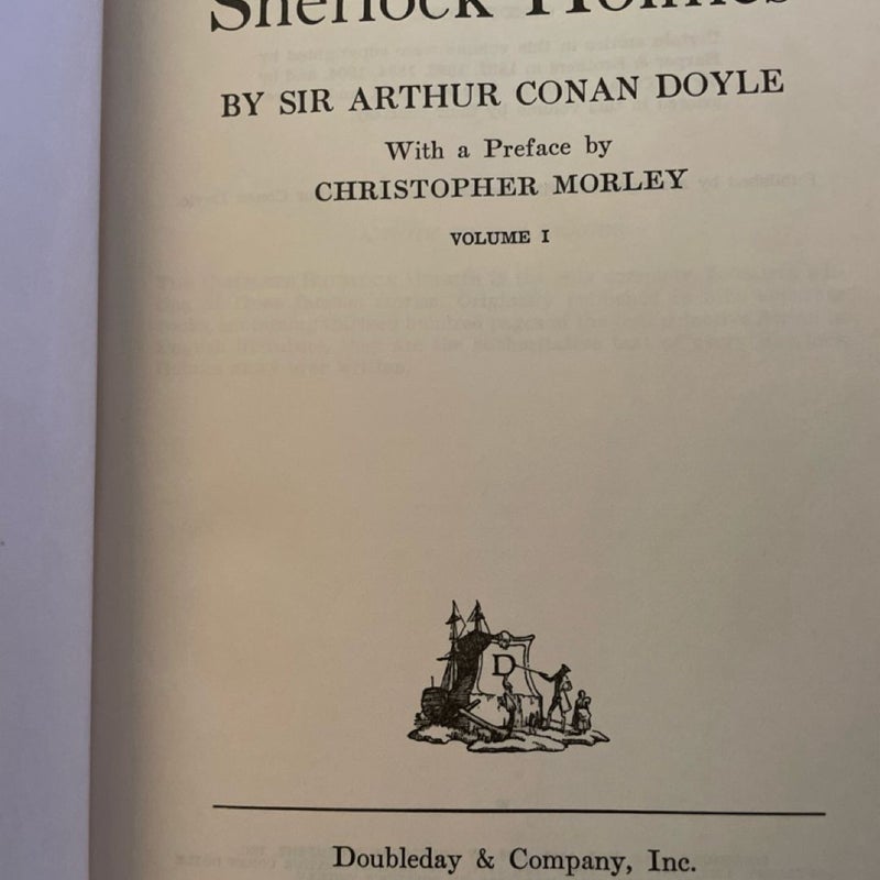 The Complete Sherlock Holmes Vol I - Doubleday 1953 Vintage Hardcover Classic