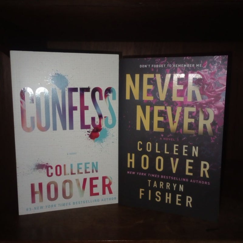 Colleen Hoover book bundle - Ugly Love, Without Merit, Too Late, Never Never, and Confess