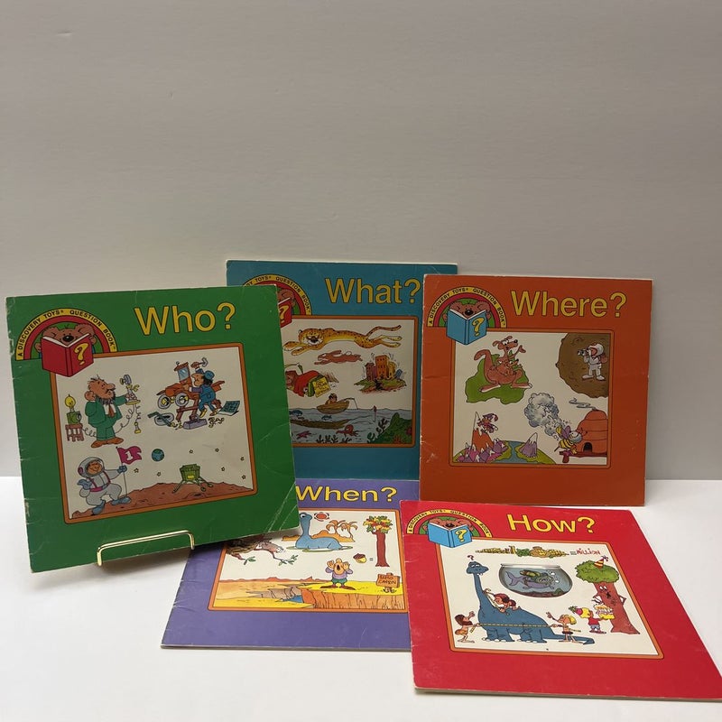 A Discovery Toys Question Books (5 Book Bundle): Who? What? Where? When? & How? 