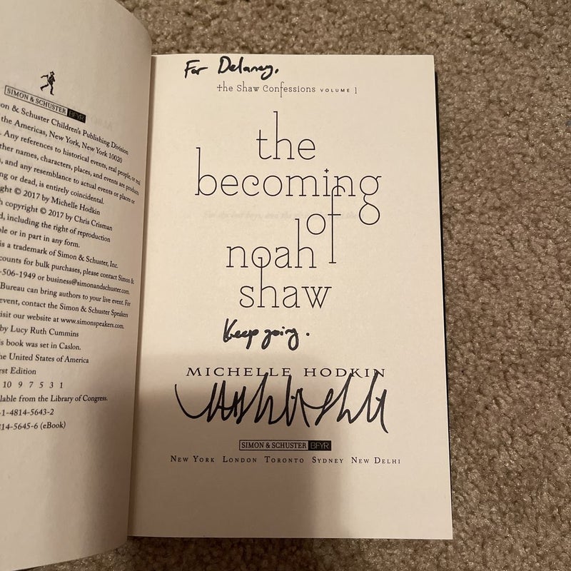 The Becoming of Noah Shaw (Signed)