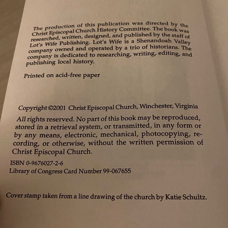 The History of Christ Church Frederick Parish Winchester 1745-2000