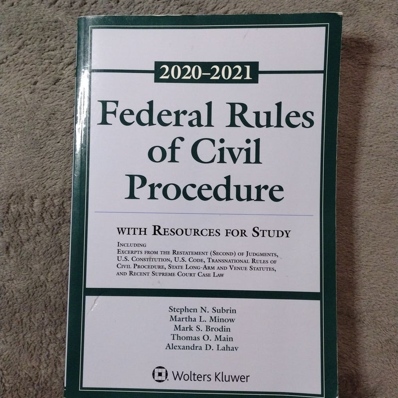 Federal Rules of Civil Procedure with Resources for Study