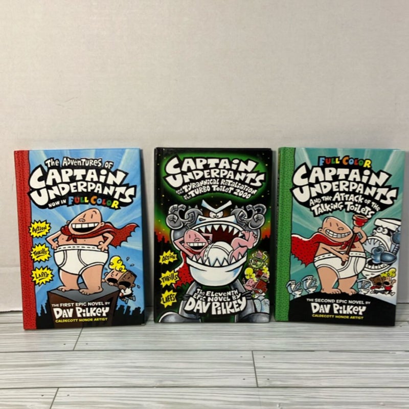 Captain Underpants Bundle: The Adventures of Captain Underpants, Captain Underpants and the Tyrannical Retaliation of the Turbo Toilet 2000, Captain Underpants and the Attack of the Talking Toilets