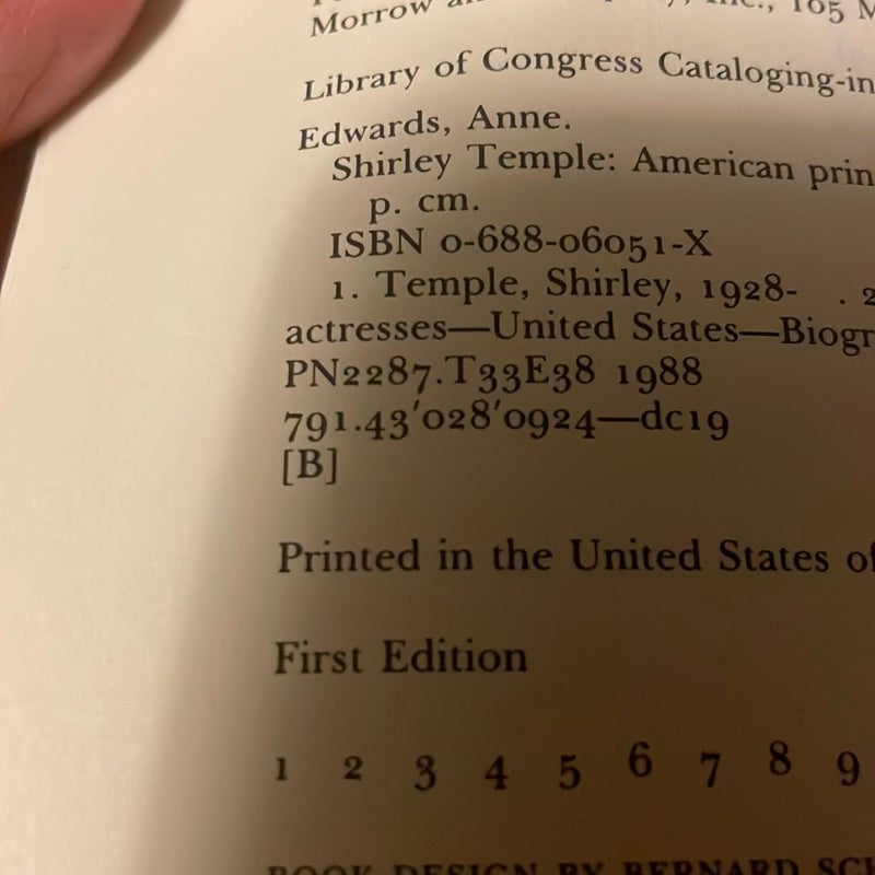 1st edition Shirley Temple -American Princess 