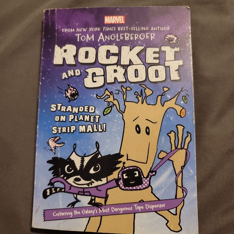 Rocket and Groot Stranded on Planet Strip Mall