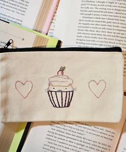 Hand Embroidered Bookish Pouch 