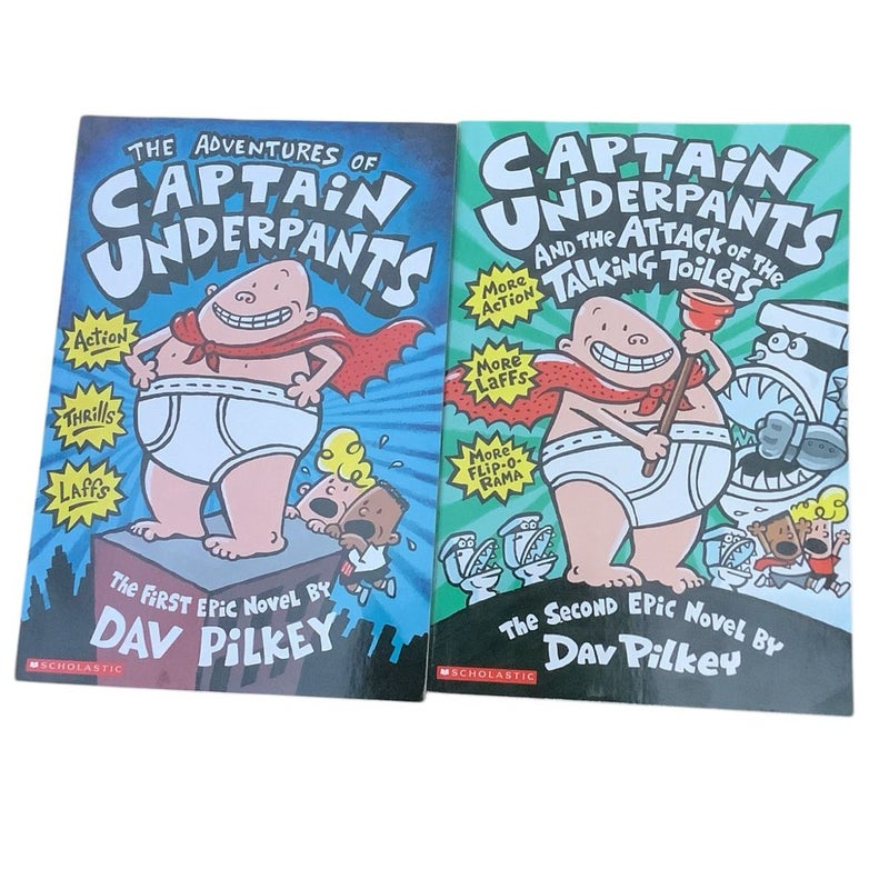 2 The Adventures of Captain Underpants Series Books