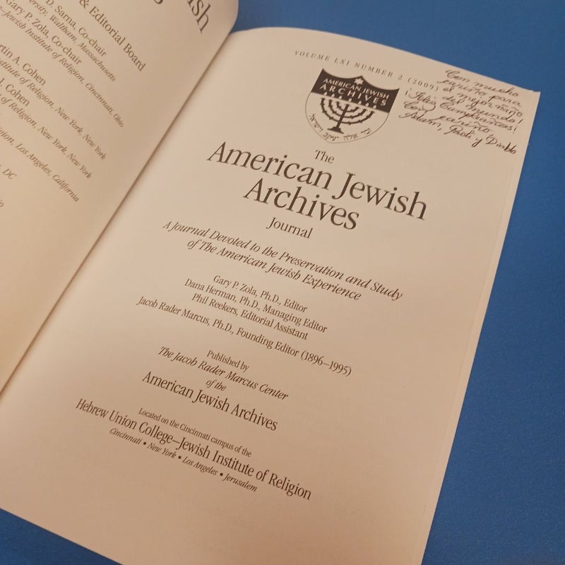 The American Jewish  Archives  Journal  in celebration  of  Naomi W. Cohen