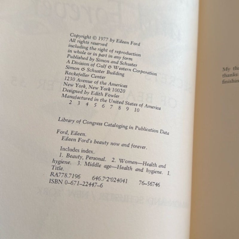 Eileen Ford's Beauty Now and Forever