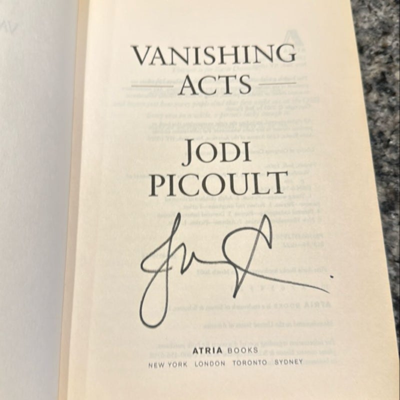 Vanishing Acts -first edition, signed