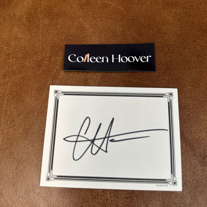 Colleen hoover signed bookplate with sticker magnet