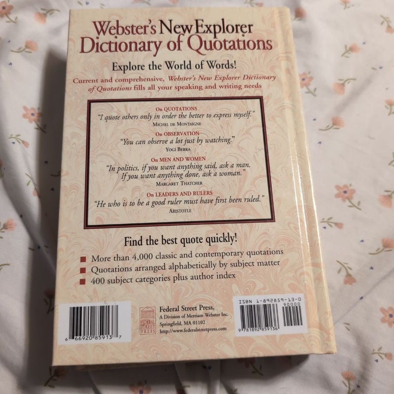 Webster's New Explorer Dictionary of Quotations