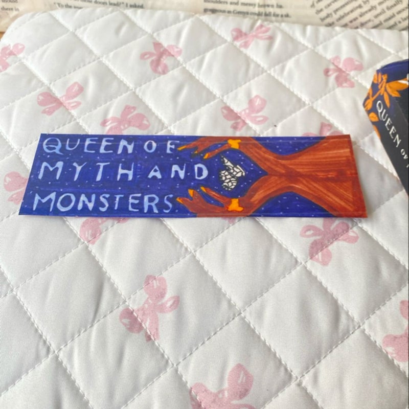 Queen of Myth and Monsters + handmade bookmark