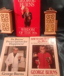 3 hardcover George Burns book lot Wisdom of the 90's, Prescription for Happiness, and How to Live to be 100 