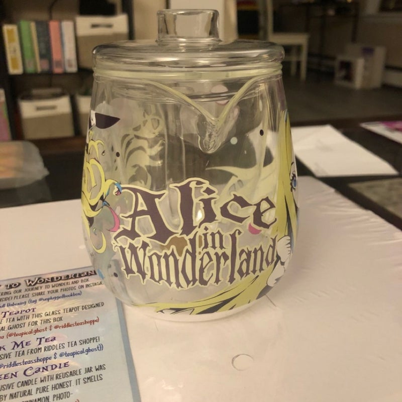 Alice in Wonderland glass teapot