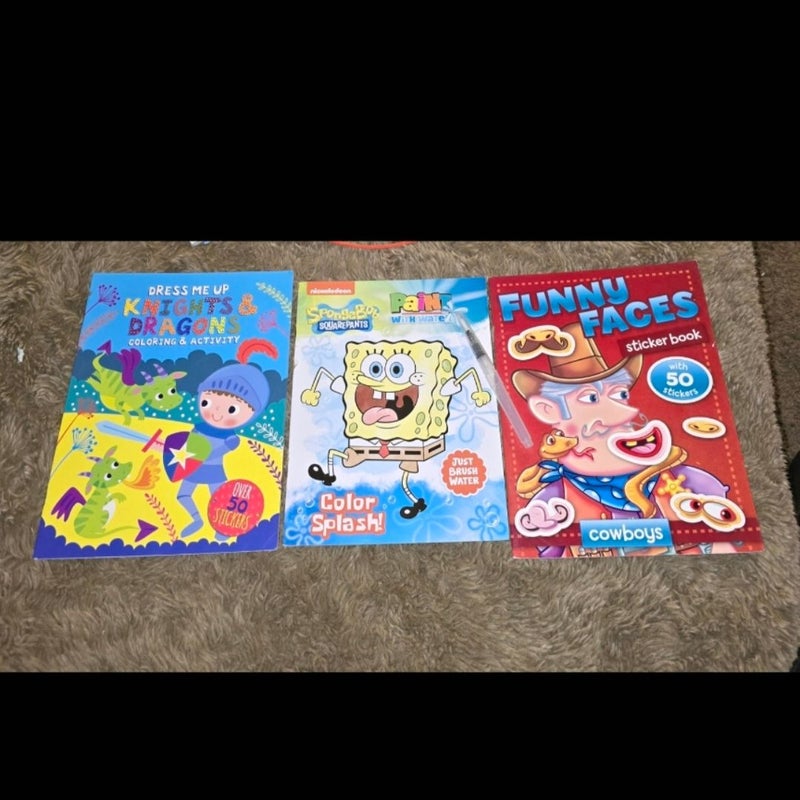 Kids Coloring Activity Book, Stickers, & Water Painting