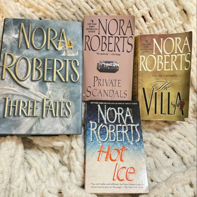 Three Fates Nora Robert's lot private scandals the villa hot ice 4 books