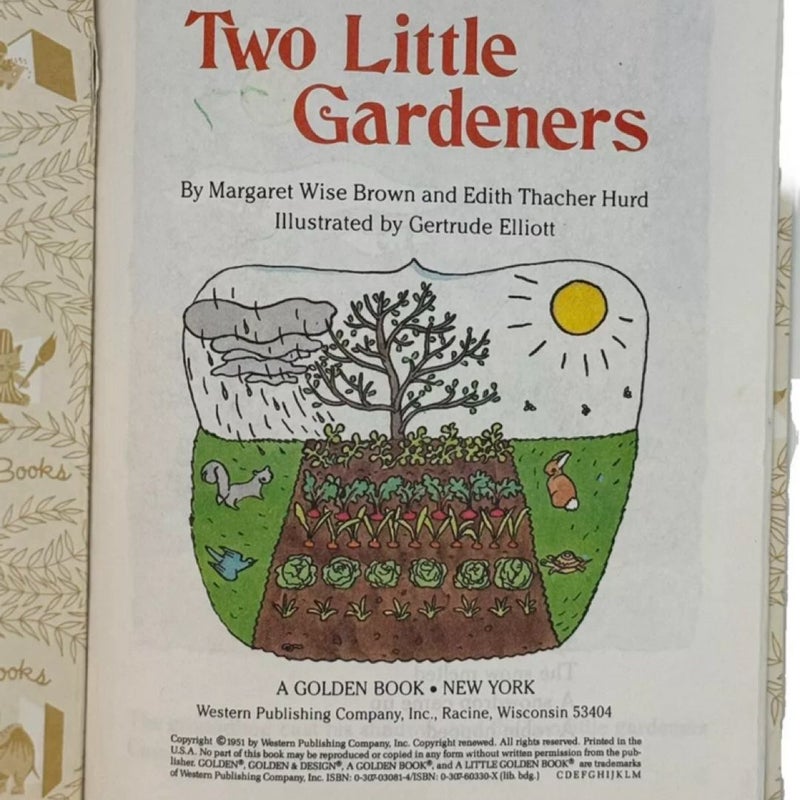 Two Little Gardeners #308-59 A Little Golden Book "D" Edition 1951