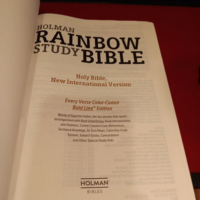 NIV Rainbow Study Bible, Saddle Brown LeatherTouch