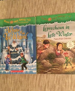 Magic Tree Merlin Mission Books: Leprechaun in Late Winter #43 &  Winter of the Ice Wizard #32 