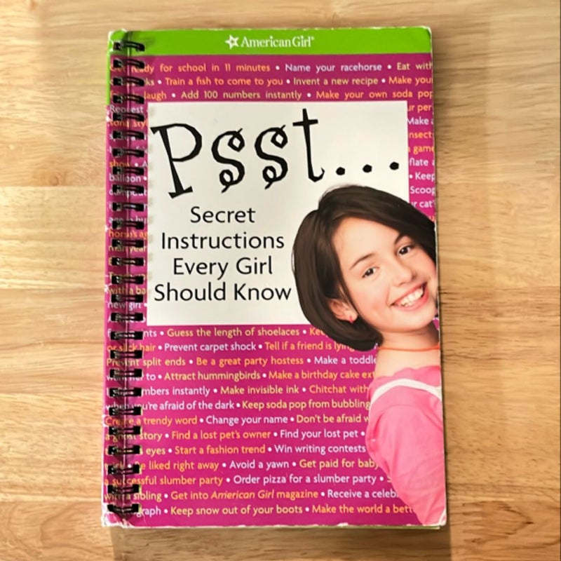 American Girl Psst... Secret Instructions Every Girl Should Know