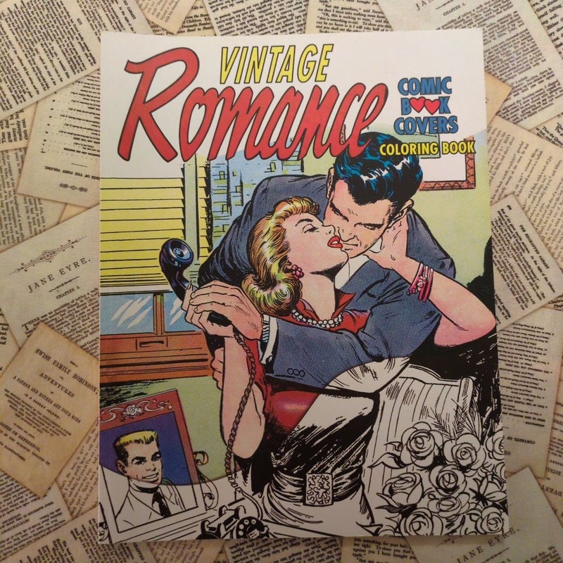 Vintage Romance Comic Book Covers Coloring Book