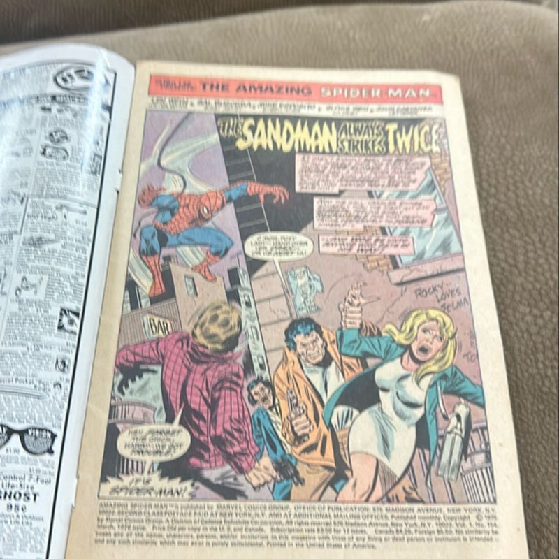 Amazing Spider-man #154 "Sandman Appearance" Comic â€“ January 1, 1976