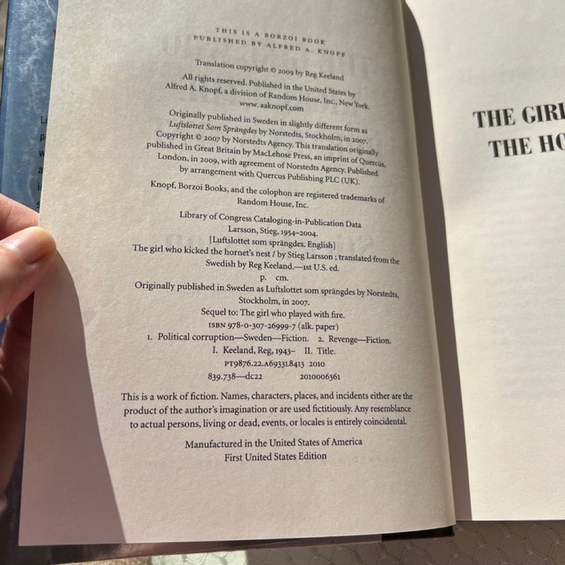 The Girl Who Kicked the Hornet's Nest (FIRST EDITION)
