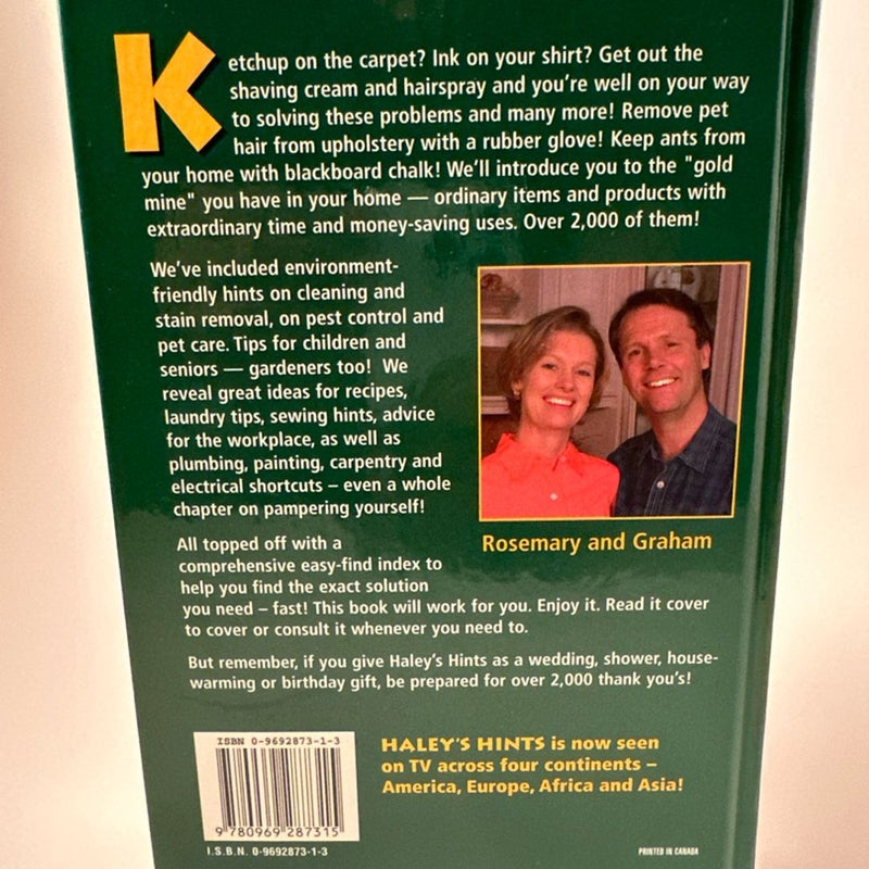 Haley's Hints Rosemary Haley & Graham Haley Hardcover Revised edition Like New