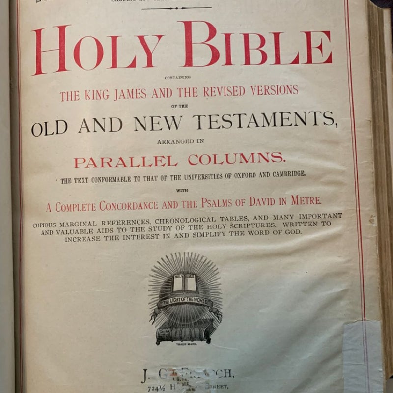 Holy Bible self-pronouncing Edition 1884 Revision 
