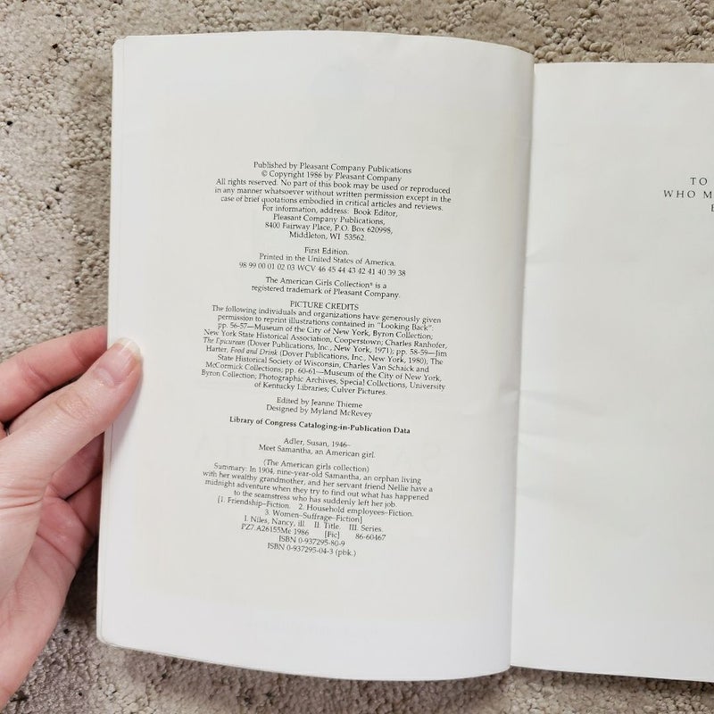 Meet Samantha: An American Girl (1st Edition, 1986)