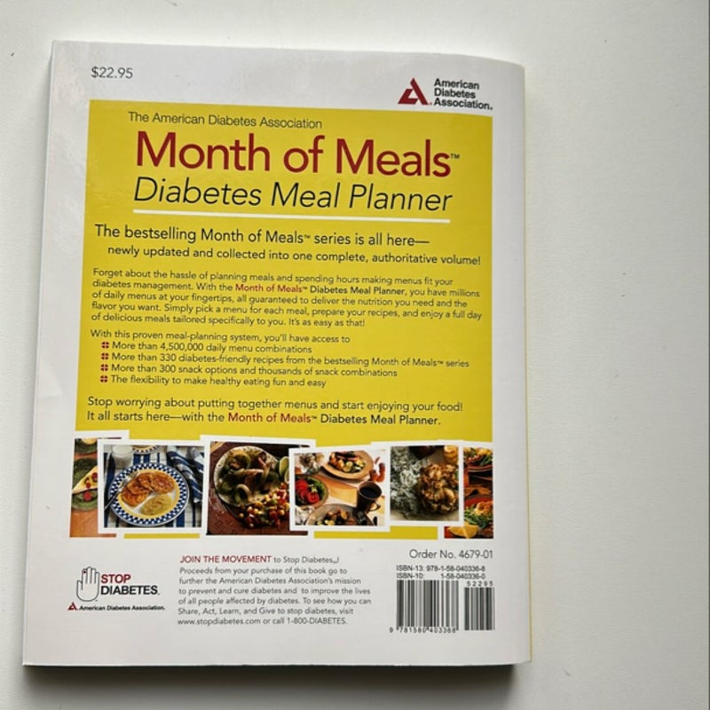 The American Diabetes Association Month of Meals Diabetes Meal Planner