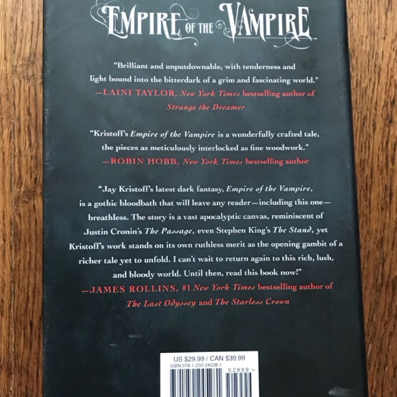 Empire of the Vampire by Jay Kristoff 2021 HCDJ SIGNED 1st Edition Fantasy Series