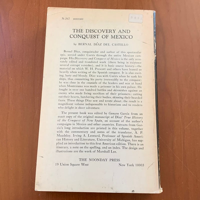 The Discovery and Conquest of Mexico (1969 Noonday Edition)