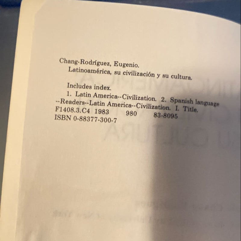 Latinoamérica, Su Civilización y Su Cultura