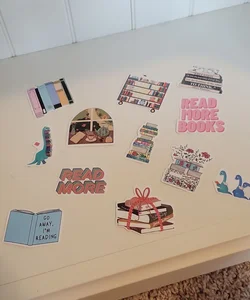 5 Assorted Book Related Stickers