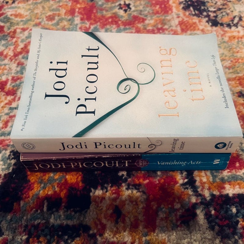 Jodi Picoult Book Lot Vanishing Acts & Leaving Time (Trade PBs) GOOD