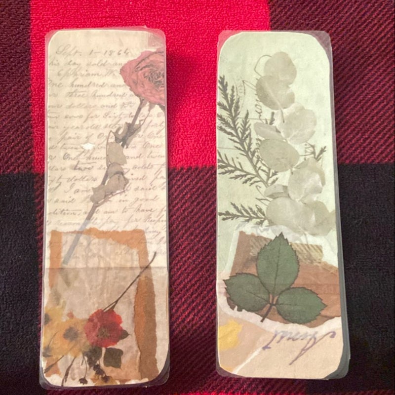 2 Vintage Style, handmade bookmarks  