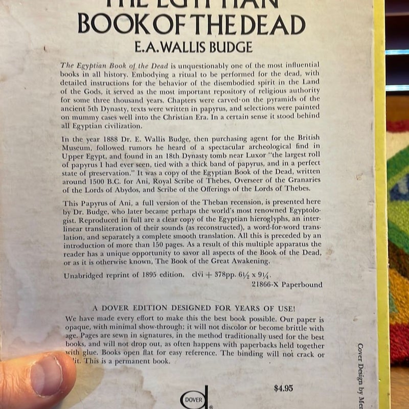 The Egyptian Book of the Dead (1961 Dover Edition)