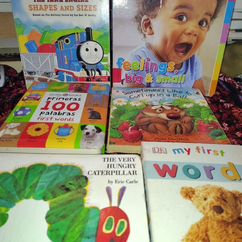Toddler Board Book Lot of 6: Eric Carle, Thomas, Feeling, First Words & More!
