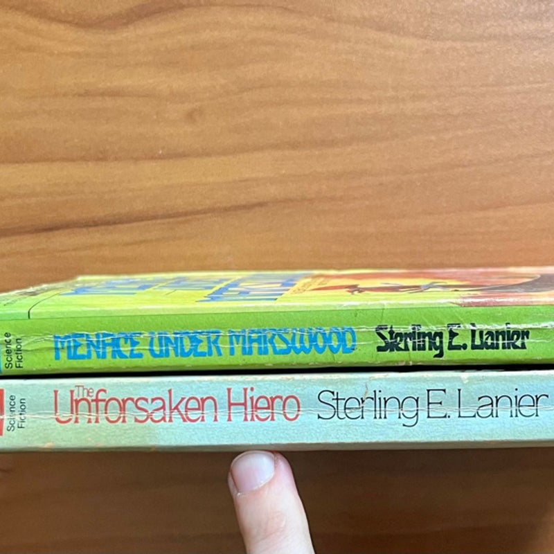 The Unforsaken Hiero & Menace Under Marswood by Sterling Lanier Book Lot of 2 PB.